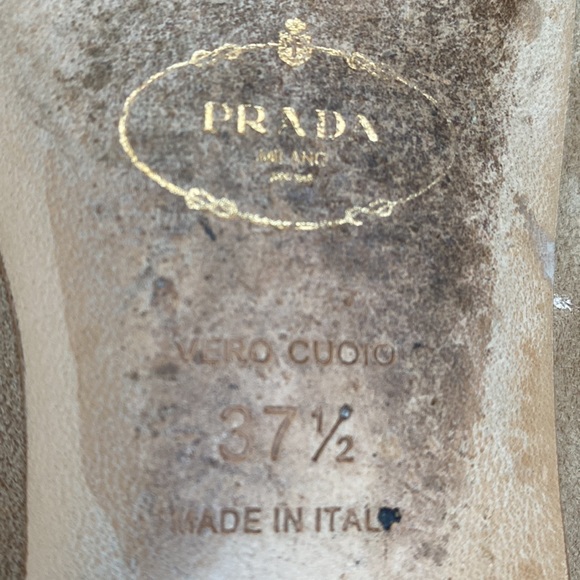 Prada Tan Suede Moccasin Flats 37.5 - Picture 6 of 7